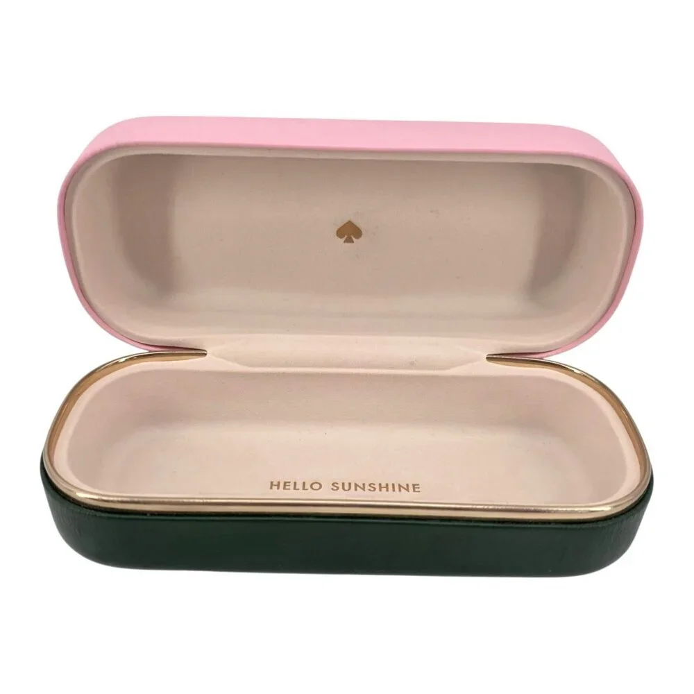 Kate Spade New York Glasses Hard Case Pink Green 6.25 X 2.75 X 2